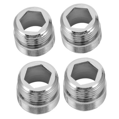 STOBOK 4-Piece Copper Faucet Adapters, Silver