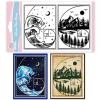 GLOBLELAND Silicone Stamps Fibonacci Mountain Clear Stamps view 1