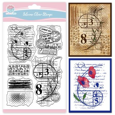 GLOBLELAND Vintage Fibonacci Background Clear Stamps