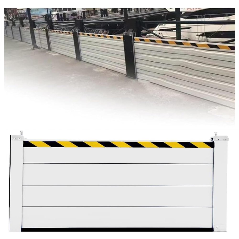 Reusable flood barrier, easy to install, rain deflector for terraces, entry doors, streets, and avenues (100 cm, 228.6 cm)
