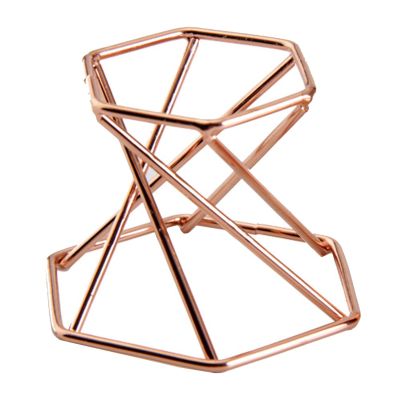 Hexagonal Metal Display Stand for Crystals - Rose Gold