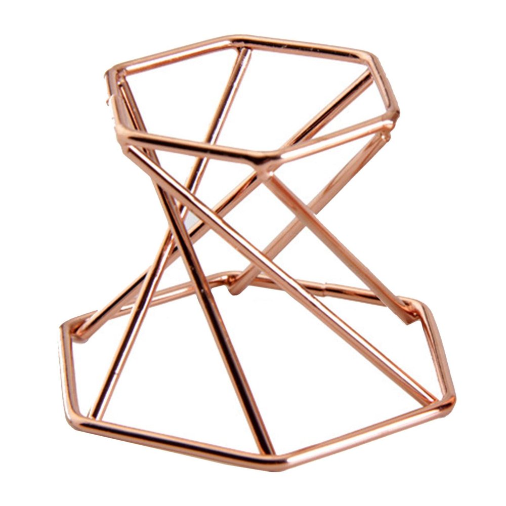 Hexagonal Metal Display Stand for Crystals - Rose Gold