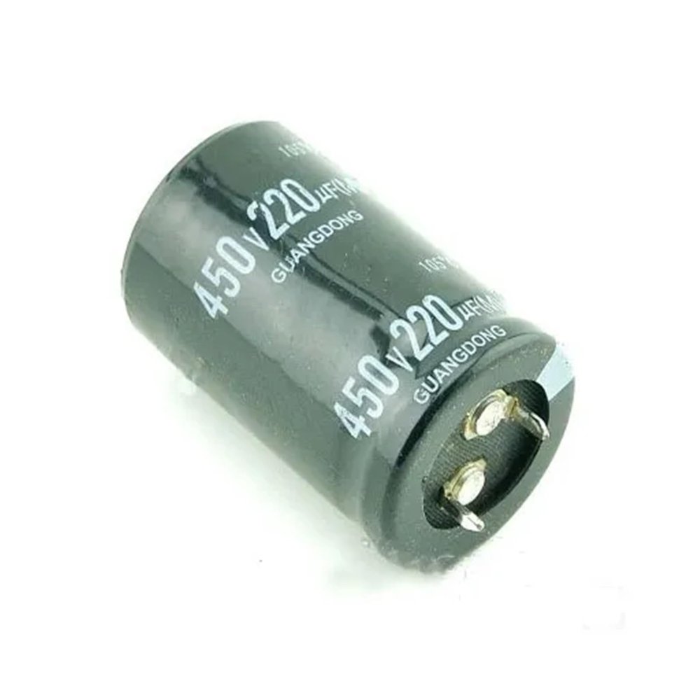10-Piece Electrolytic Capacitor Set, 450 V, 220 µF, 25 × 40 mm