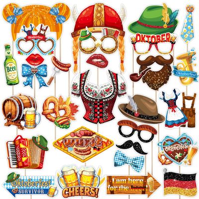 30-Piece Oktoberfest Photo Booth Props Set