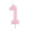 Birthday Number Candle 12 - Glittering Pink view 1