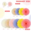 BestoFun 12-Piece Colorful Tissue Paper Fan Set view 3