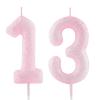Birthday Number Candle 13 - Glittering Pink view 1