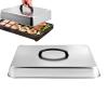 Rectangular Stainless Steel Griddle Cover for Cheese Melting view 1