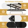 RIAZOS Upholstered Bed 140 x 200 cm with Storage Headboard, USB/Type-C Charging, Hydraulic Storage, LED and Slats, Gray Linen, No Mattress view 4