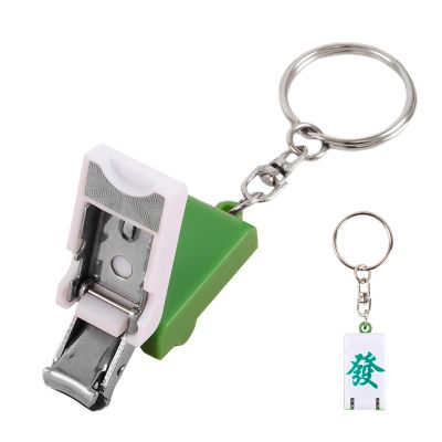 Foldable Nail Clipper, Portable Nail Cutter - Mahjong Design with Keychain