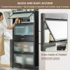 5-Tier Microwave Stand with Folding Doors, White, 80 x 170 cm view 4