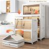 Mobile Kitchen Cabinet, S-Shaped Shelf with 4 Casters, Microwave Stand with Door, 60 x 38 x 64.6 cm view 3