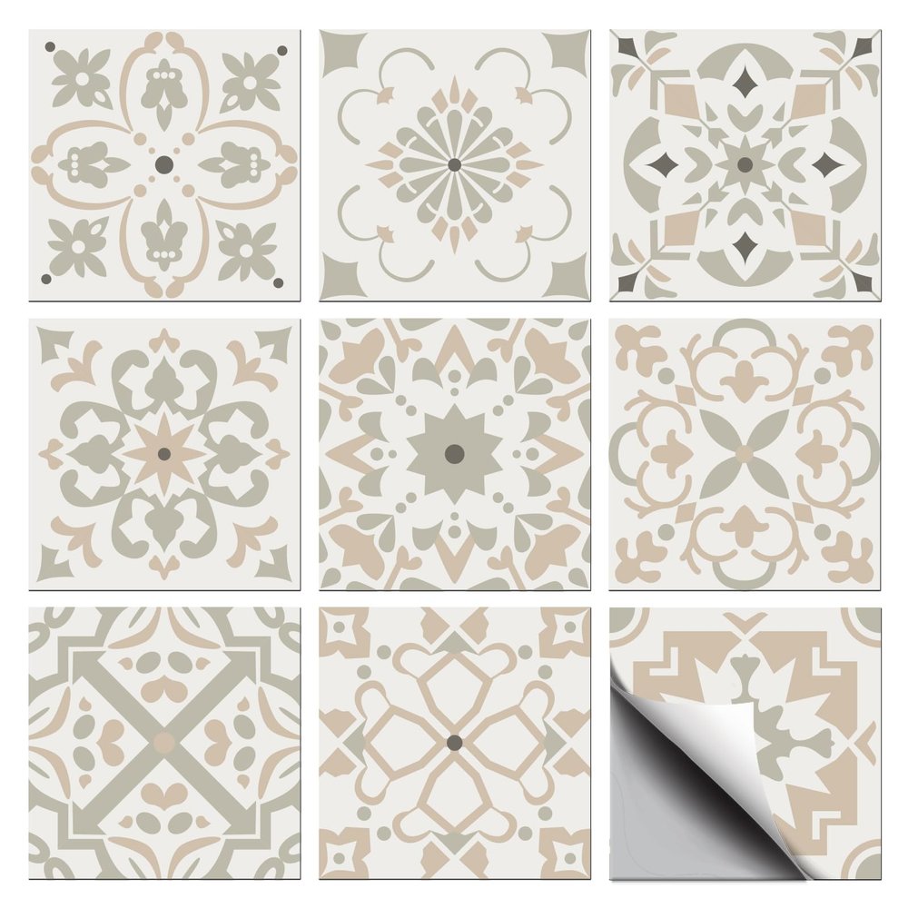 CHGCRAFT 36-Piece Moroccan Style Tile Stickers