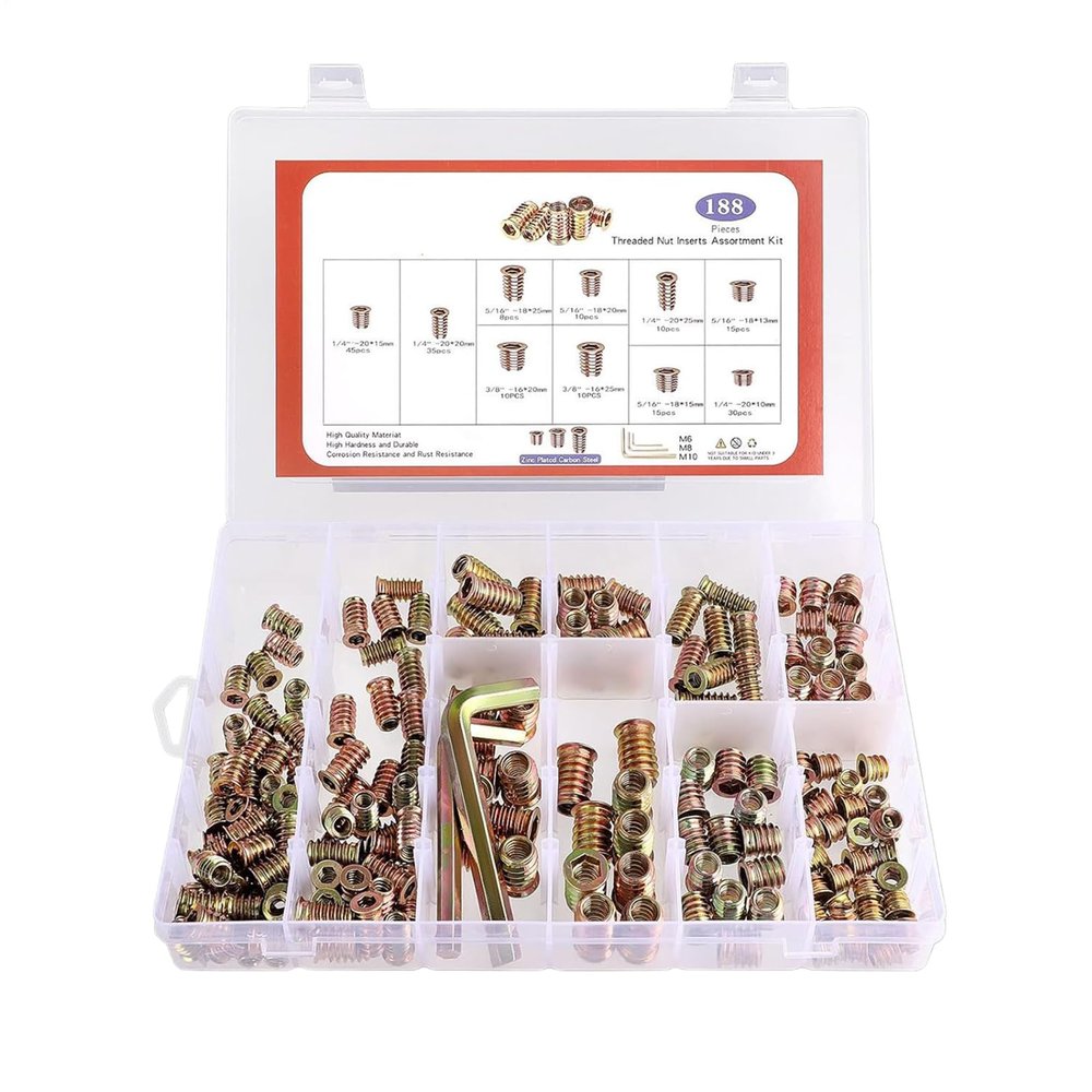 Threaded Bolt Connector and Hex Nut Kit for Wood Furniture