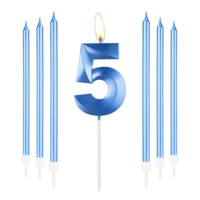 mciskin Royal Blue Candle Set for 5th Birthday