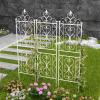 GUOGLZ Metal Garden Trellis Fence, Freestanding Climbing Plant Support, Rust-Resistant Garden Decor, White, 1 Pc, 50 x 210 cm view 1