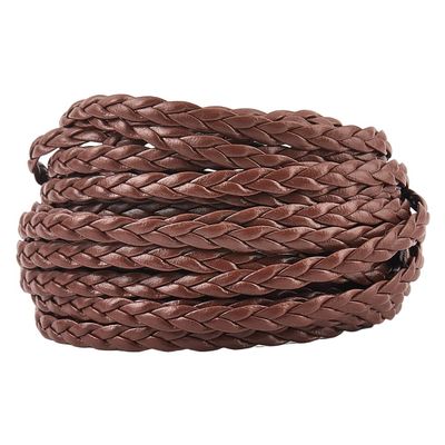 GORGECRAFT 5m Folded PU Leather Cord 5mm Saddle Brown