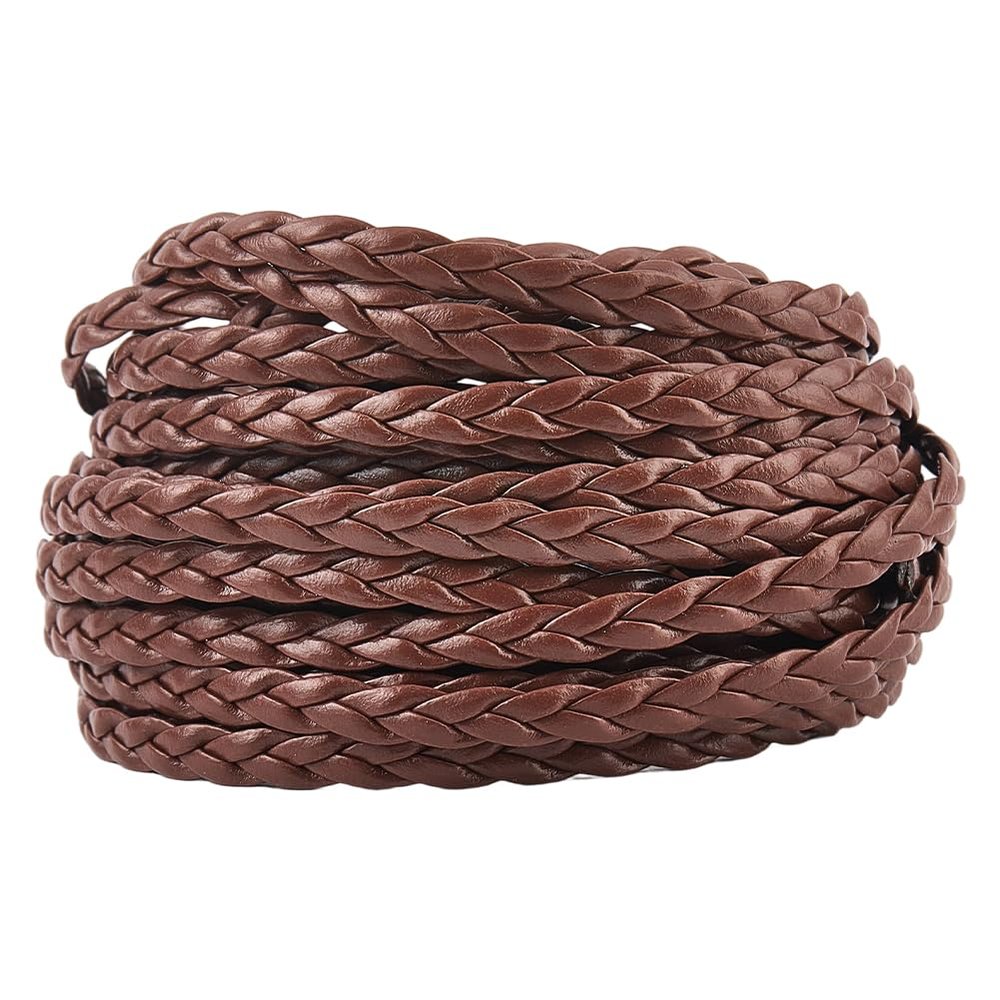 GORGECRAFT 5m Folded PU Leather Cord 5mm Saddle Brown