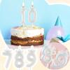 Glittering White Crown Birthday Candle view 2