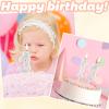 Glittering White Crown Birthday Candle view 3
