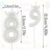 Glittering White Crown Birthday Candle view 4
