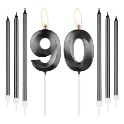 mciskin Obsidian Black 90th Birthday Candle Set