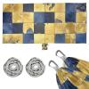 Portable Hammock with Carry Bag, Blue and Gold Plaid, 150 kg Capacity view 2