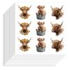 Hobbspring 180 Pcs Highland Cow Stickers 25mm Self-Adhesive view 1