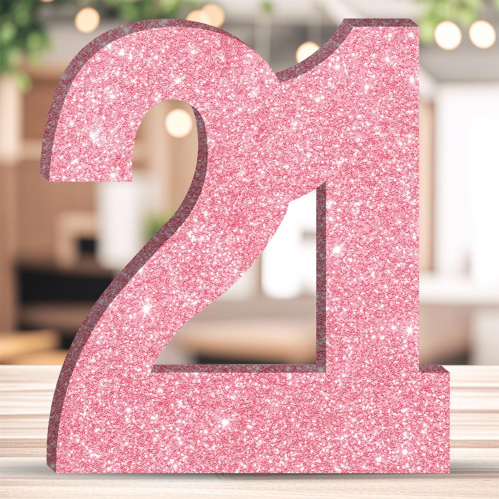 ZHONYEE 20CM Glitter Birthday Number Table Decoration - 21