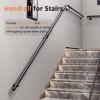 Wall-Mounted Stair Handrail, Galvanized Metal, 80 cm view 4