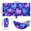 Valentine Purple Heart Camping Hammock with Hanging Rope, 150 kg Capacity view 3