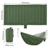 Campamento Camping Hammock with Hanging Rope Hammock, Gray-Green Striped view 3