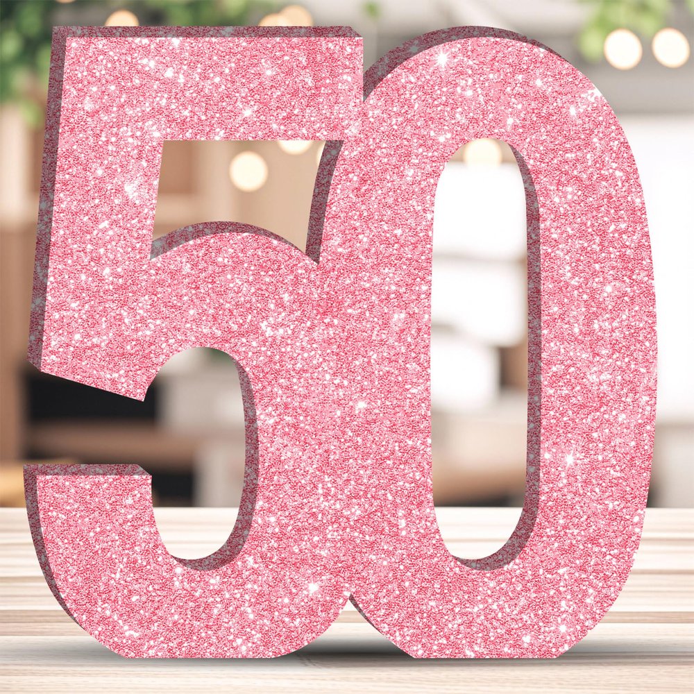 ZHONYEE 20CM Glitter Birthday Number Table Decoration - 50