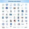 50 PCS Book Stickers - Blue view 2