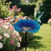 Flower-Shaped Birdbath Stand with Tray for Outdoor Gardens view 2