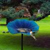 Flower-Shaped Birdbath Stand with Tray for Outdoor Gardens view 3