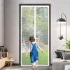 Fiberglass Magnetic Fly Screen Door Curtain, Cat-Scratch Resistant, Side-Opening, 165 x 260 cm, White view 1
