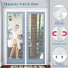 Fiberglass Magnetic Fly Screen Door Curtain, Cat-Scratch Resistant, Side-Opening, 165 x 260 cm, White view 2