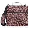 Zipper Binder with Shoulder Strap and Handle, Leopard Print, Pink, 3 Rings, 1.5 in, with Zipper Pocket, Portfolio Binder for Middle School Students view 2