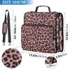Zipper Binder with Shoulder Strap and Handle, Leopard Print, Pink, 3 Rings, 1.5 in, with Zipper Pocket, Portfolio Binder for Middle School Students view 3