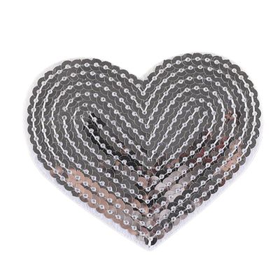 Heart-Shaped Iron-On Patches, Embroidered, 10 Pieces