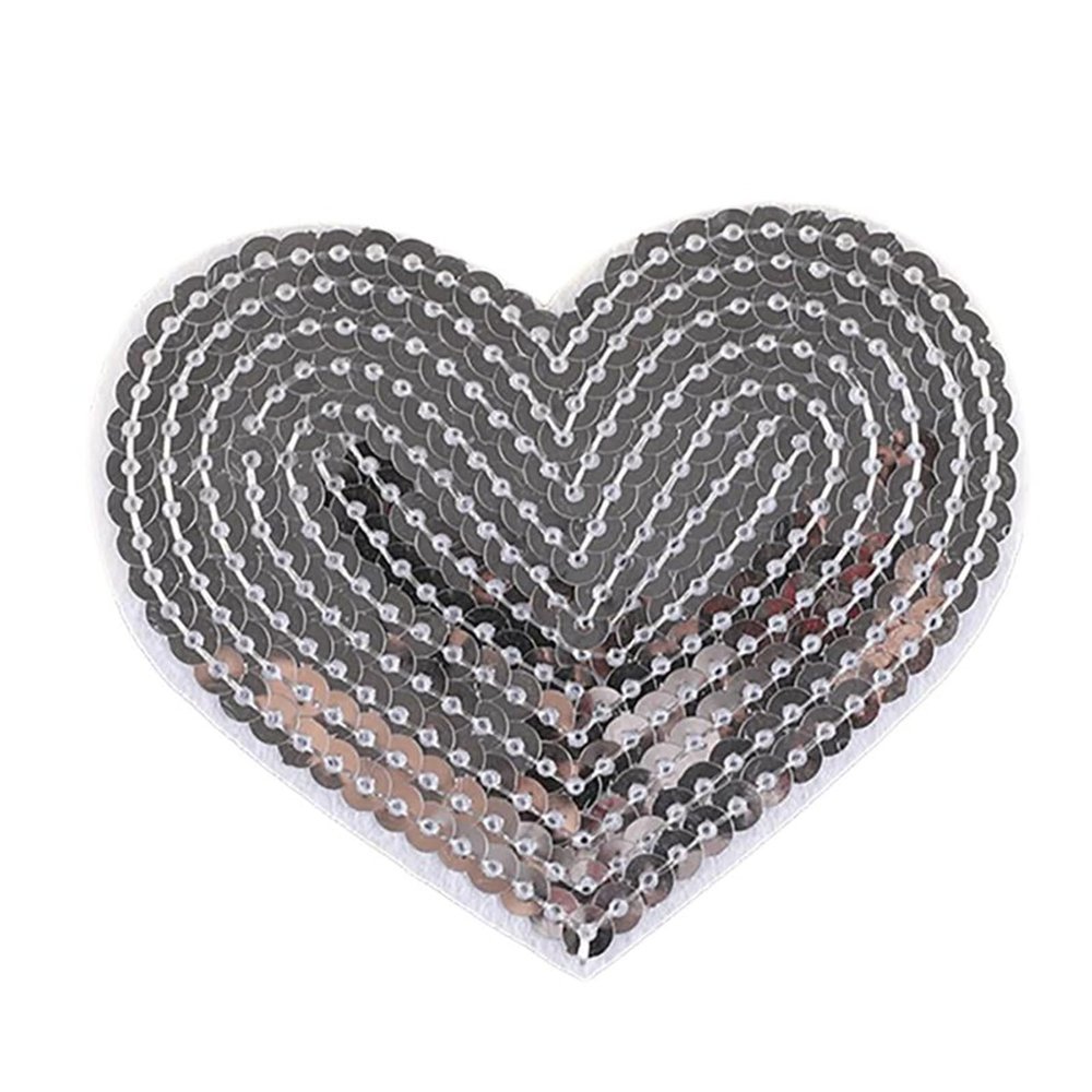 Heart-Shaped Iron-On Patches, Embroidered, 10 Pieces