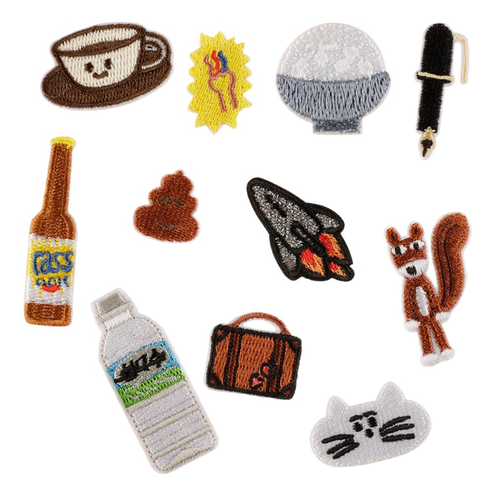 11-Piece Cartoon Animal Embroidered Patches