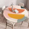 Morbuy Round Elastic Tablecloth, Abstract 3D Painting, Yellow, 150 cm view 1