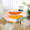 Morbuy Round Elastic Tablecloth, Abstract 3D Painting, Yellow, 150 cm view 2