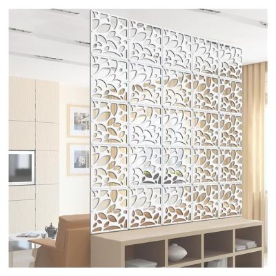EPYBJYWQ DIY Wood-Plastic Room Divider Panels, Hanging Privacy Screen, 39 x 39 cm, 29 Pieces