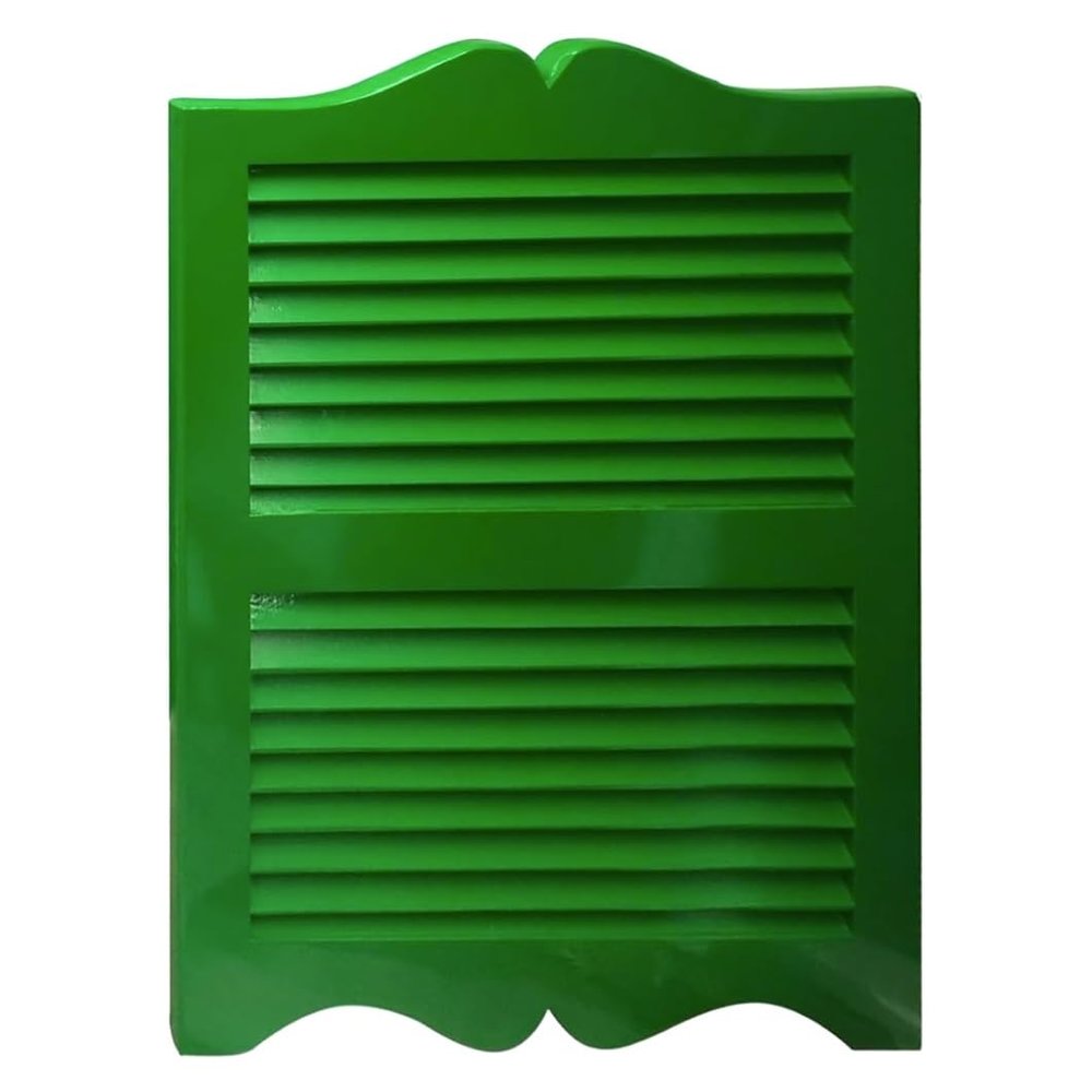 YVYKFZD Retro Solid Wood Saloon Door with Hinges, Self-Closing, Adjustable, Green