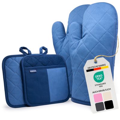 Bellphany Oven Mitts and Pot Holders, Blue