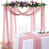 2-Piece Wedding Tulle Curtain Swag, Purple, 300 x 75 cm view 3
