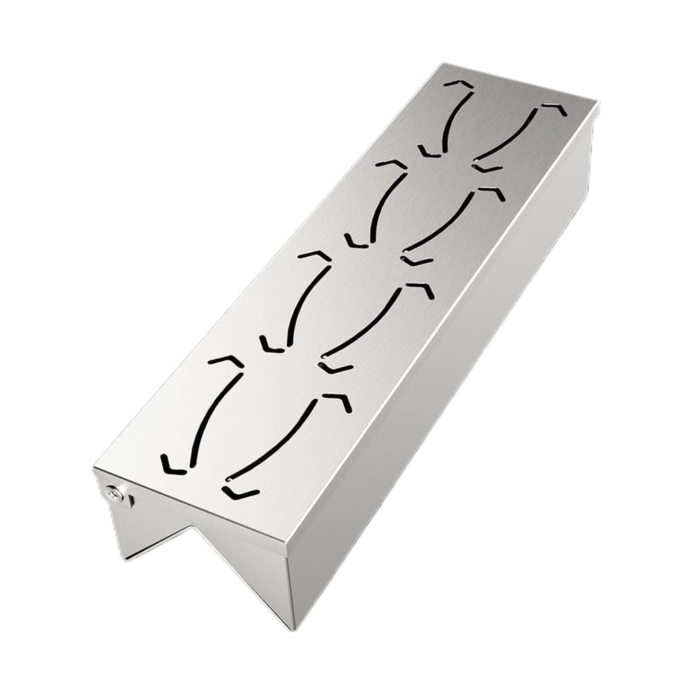 Wood Chip Smoker Box, Stainless Steel Pellet Smoker Box with Hinged Lid